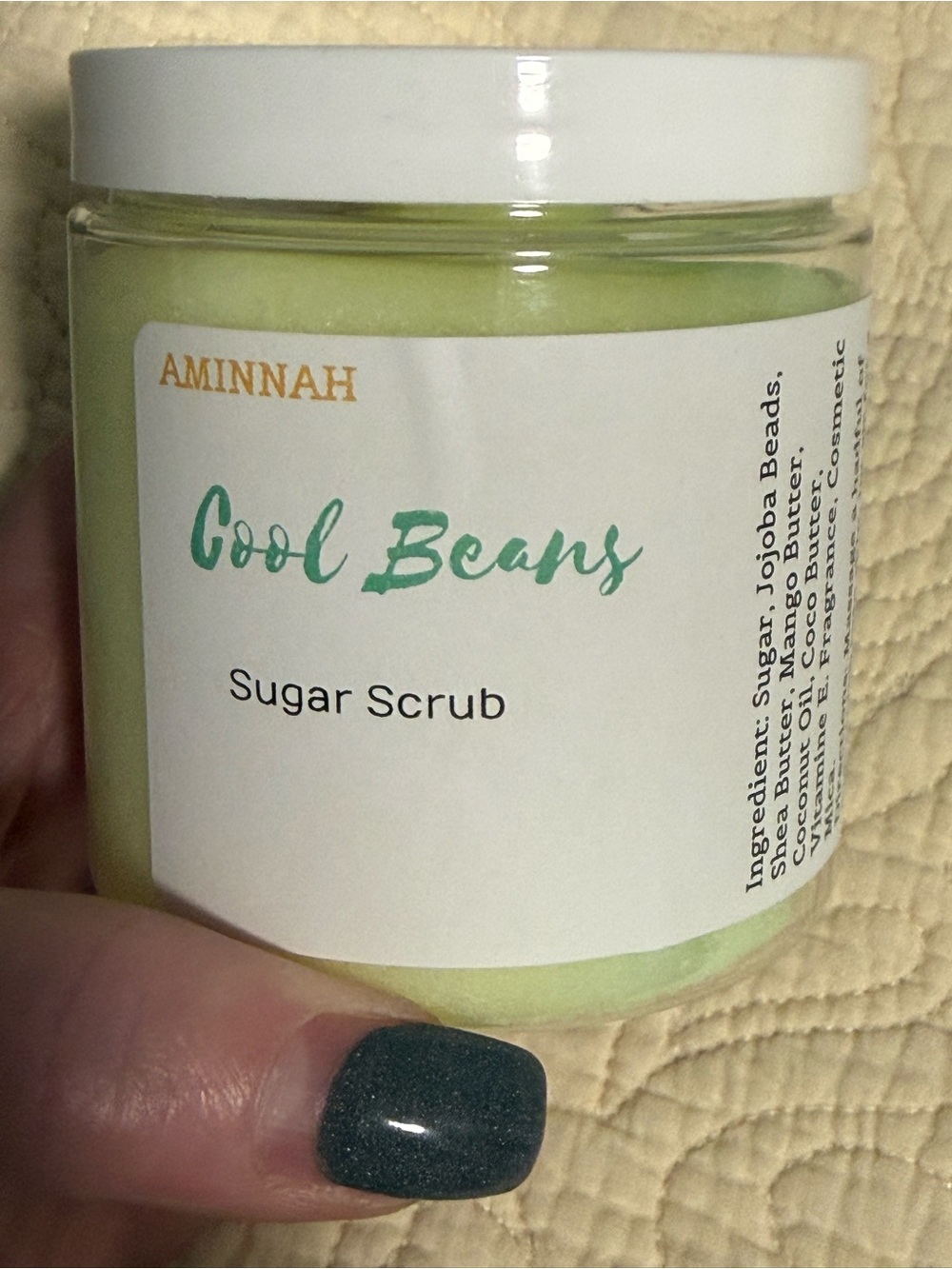 Aminnah “Cool Beans” Sugar Scrub! Smells Amazing! 🤩